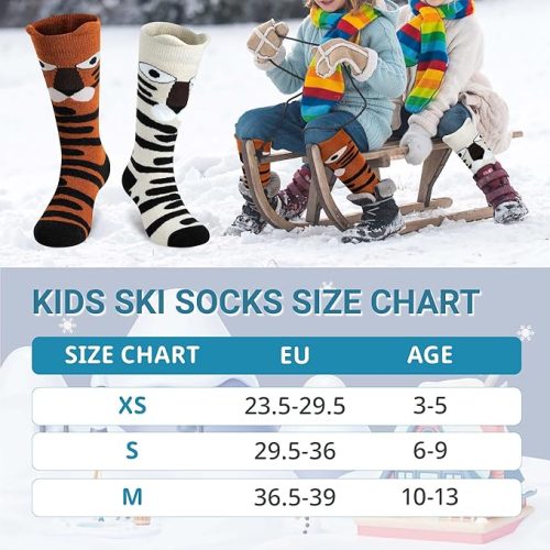 Muezna 2 Pairs Kids Merino Wool Ski Socks - Image 5