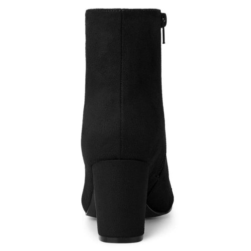 Allegra K Women's Side Zip Chunky Heel Ankle Boots - Image 4