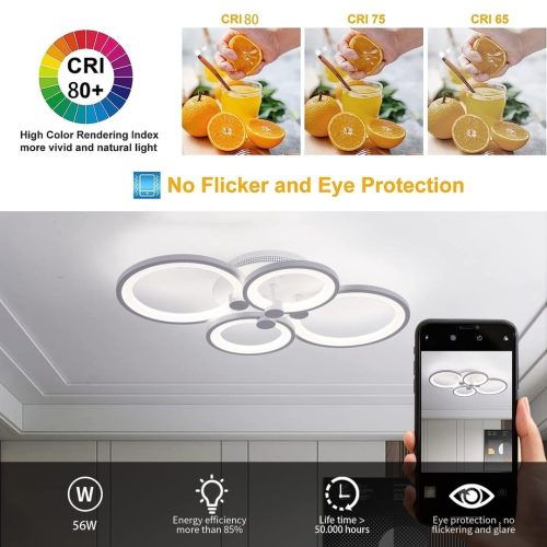 Ganeed Modern Metal Acrylic LED Ceiling Light - Image 5