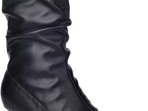 ComeShun Wrinkle Vamp Kitten Heel Boots
