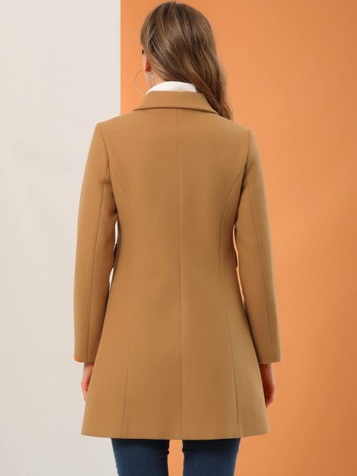 Allegra K Women's Vintage Lapel Collared Overcoat - Image 5