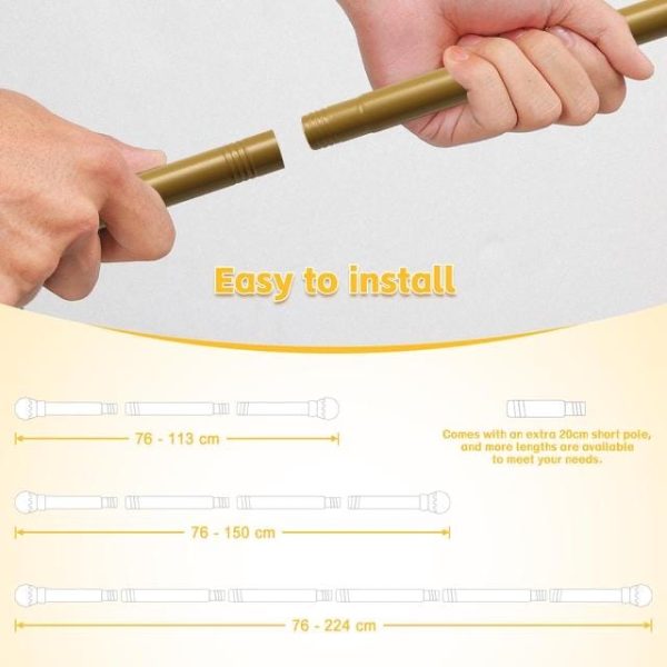 Brand New Curtain Poles, 1.6 cm Single Curtain Rods 76-157 cm - Image 2