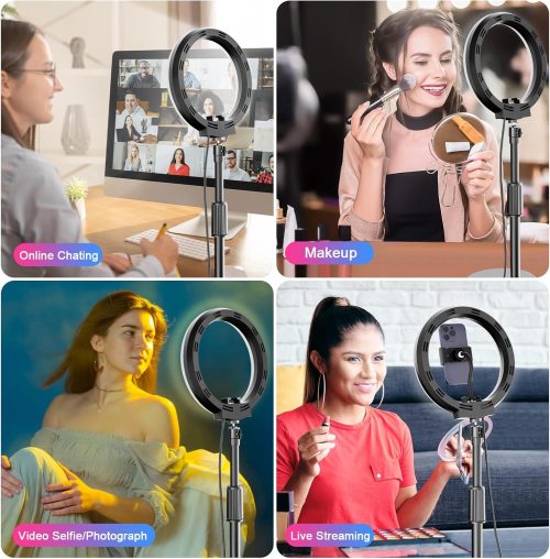 PEYOU Desktop Ring Light with Stand & Phone Holder - Image 6