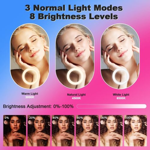 PEYOU Desktop Ring Light with Stand & Phone Holder - Image 4