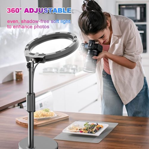 PEYOU Desktop Ring Light with Stand & Phone Holder - Image 5