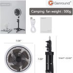 Genround 10000mAh Tripod Portable Camping Fan - Image 2