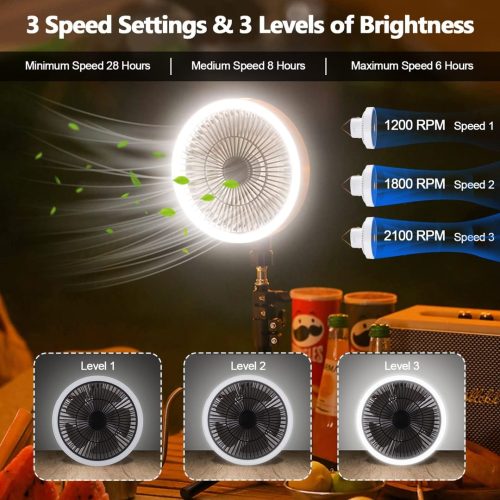 Genround 10000mAh Tripod Portable Camping Fan - Image 3