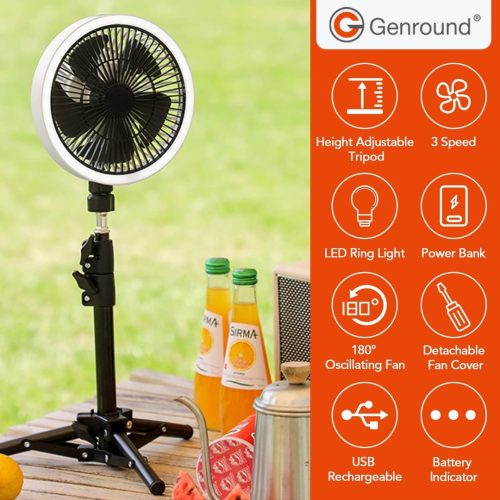 Genround 10000mAh Tripod Portable Camping Fan - Image 4