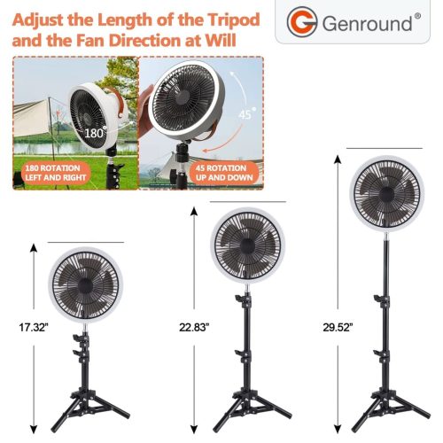 Genround 10000mAh Tripod Portable Camping Fan - Image 5