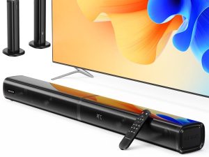MEVOSTO Sound Bar for TV 2.2CH 2 in 1 Separable Soundbar Built-in Dual Woofers with ARC/Optical/AUX/BT 5.0