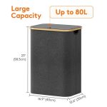 Brand New Lifewit 2 Pack 80L Laundry Basket with Lid - Image 3