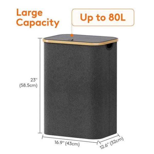 Brand New Lifewit 2 Pack 80L Laundry Basket with Lid - Image 3