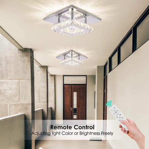 Cainjiazh Dimmable Modern Crystal Chandeliers LED Mini Ceiling Light - Image 3