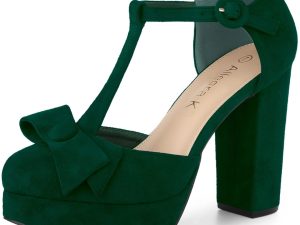 Brand New Allegra K Women's Round Toe Block Heel Shoe