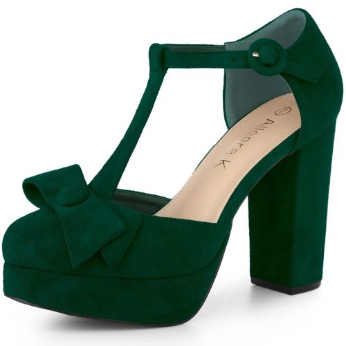 Brand New Allegra K Women's Round Toe Block Heel Shoe