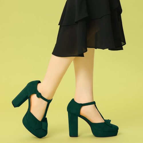 Brand New Allegra K Women's Round Toe Block Heel Shoe - Image 2