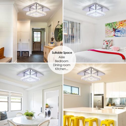 Cainjiazh Dimmable Modern Crystal Chandeliers LED Mini Ceiling Light - Image 5