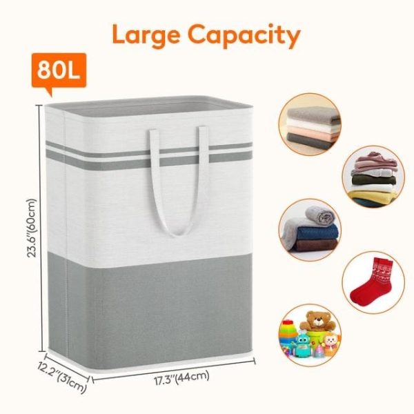 Brand New Lifewit 2 Pack 60L Laundry Basket with Lid - Image 2
