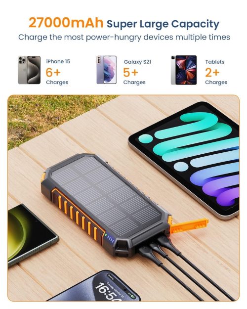 Hiluckey Power Bank Solar Charger 27000mAh - Image 5