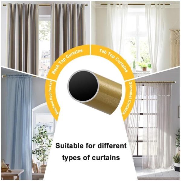 Brand New Curtain Poles, 1.6 cm Single Curtain Rods 76-157 cm - Image 4