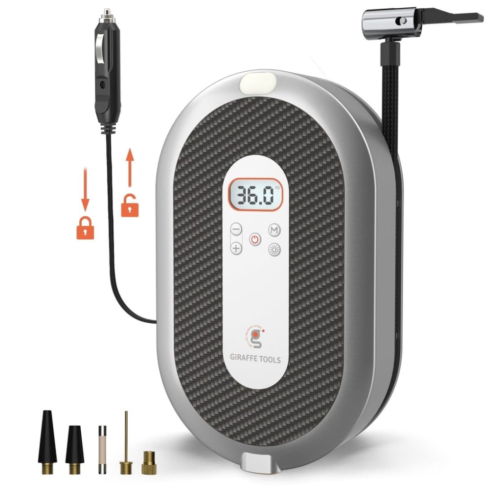 Giraffe Tools Retractable Car Tyre Inflator 12V DC with Cable
