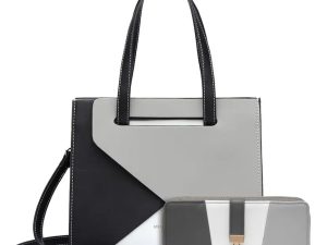 Miss Lulu Handbags for Women Tri Colour with Long Purse