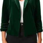 MINTLIMIT Womens 3/4 Sleeve Velvet Blazers - Image 3