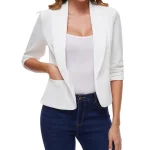 MINTLIMIT Womens Blazer 3/4 Ruched Sleeve Suit - Image 5