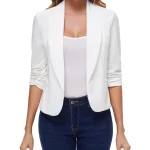 MINTLIMIT Womens Blazer 3/4 Ruched Sleeve Suit - Image 2