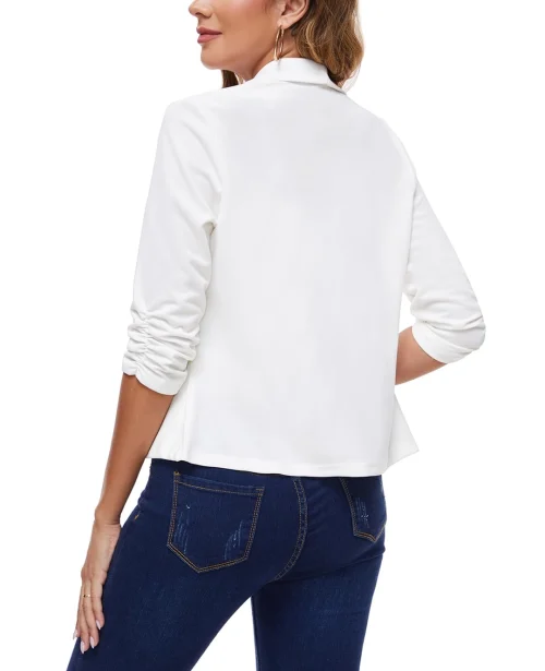 MINTLIMIT Womens Blazer 3/4 Ruched Sleeve Suit - Image 3