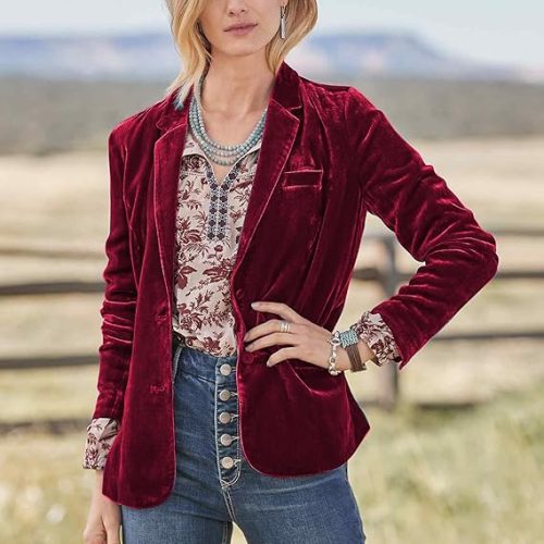 MINTLIMIT Women's Casual Velvet Blazer - Image 2