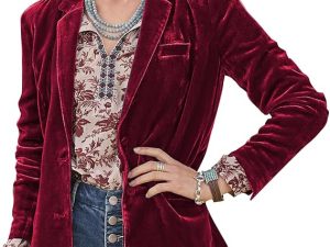 MINTLIMIT Women's Casual Velvet Blazer