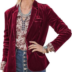 MINTLIMIT Women's Casual Velvet Blazer