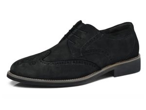 Mens Suede Brogues Formal Shoes Elegant Wedding Shoe Leather Lace-ups