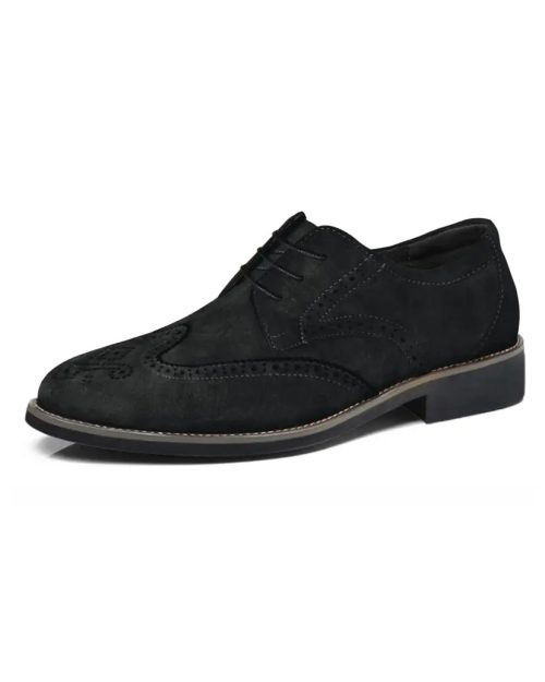 Mens Suede Brogues Formal Shoes Elegant Wedding Shoe Leather Lace-ups