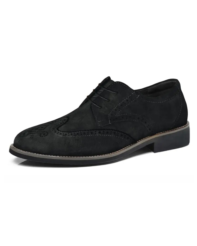 Mens Suede Brogues Formal Shoes Elegant Wedding Shoe Leather Lace-ups