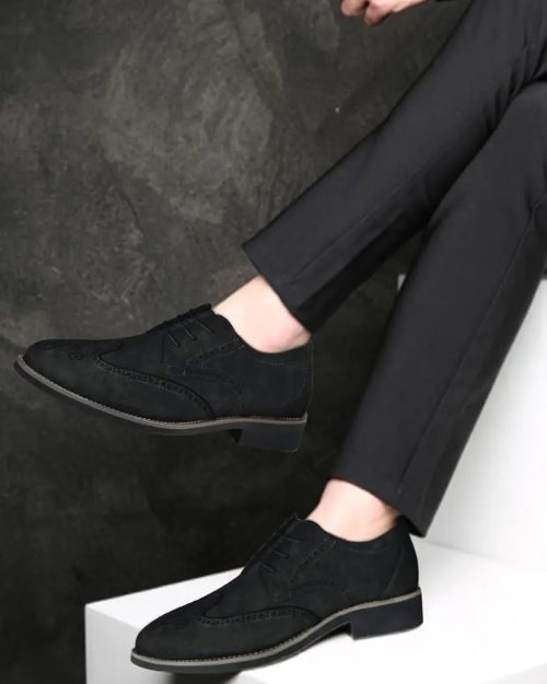 Mens Suede Brogues Formal Shoes Elegant Wedding Shoe Leather Lace-ups - Image 3