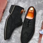 Mens Suede Brogues Formal Shoes Elegant Wedding Shoe Leather Lace-ups - Image 7