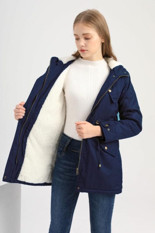 Miaikvs Women's Hooded Fleece Lined Parka Coat - Image 2