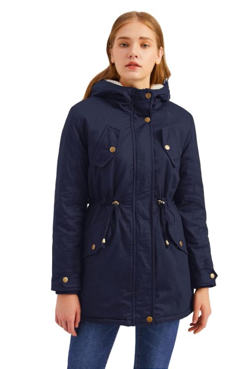 Miaikvs Women's Hooded Fleece Lined Parka Coat - Image 3