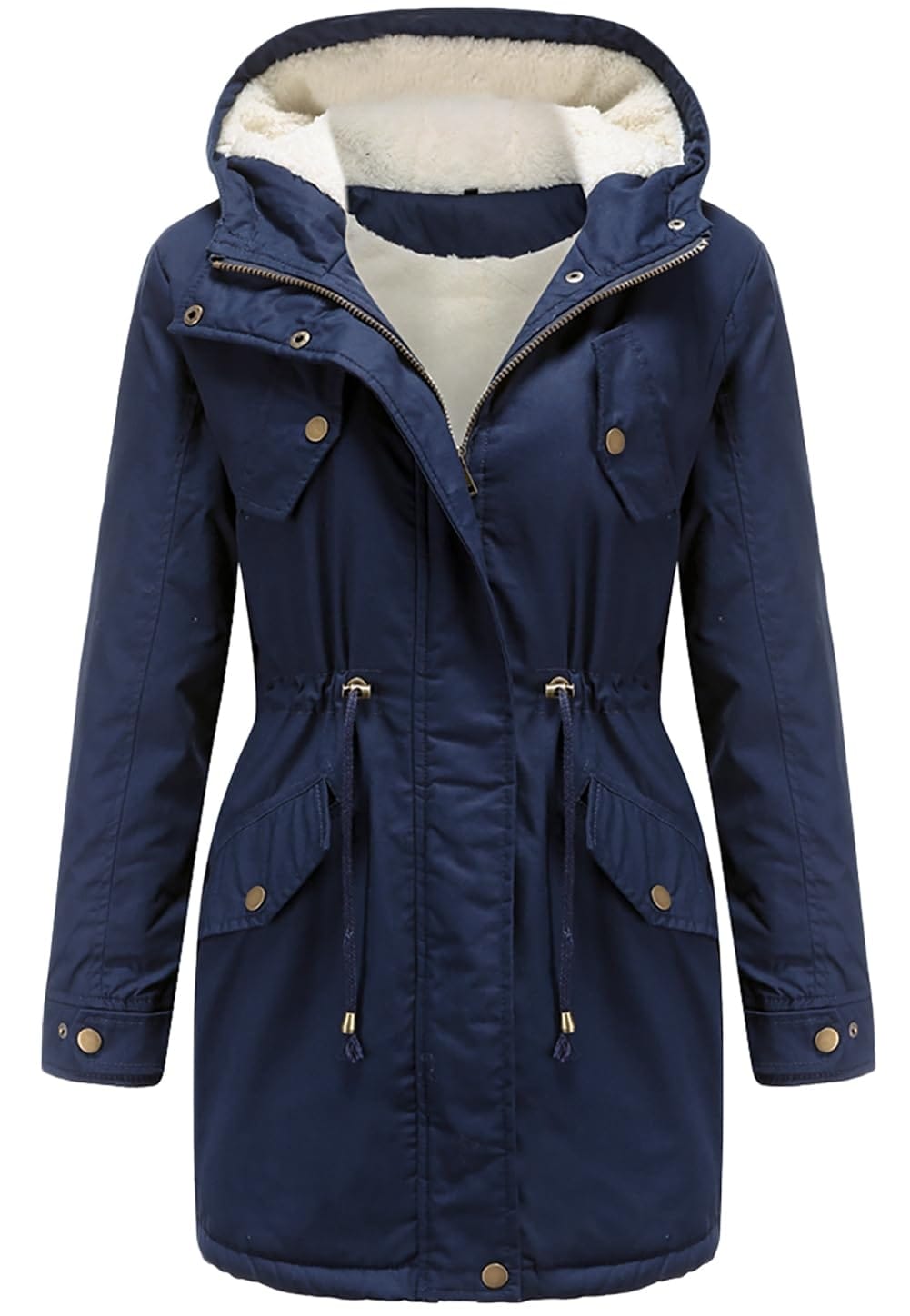 Miaikvs Women's Hooded Fleece Lined Parka Coat