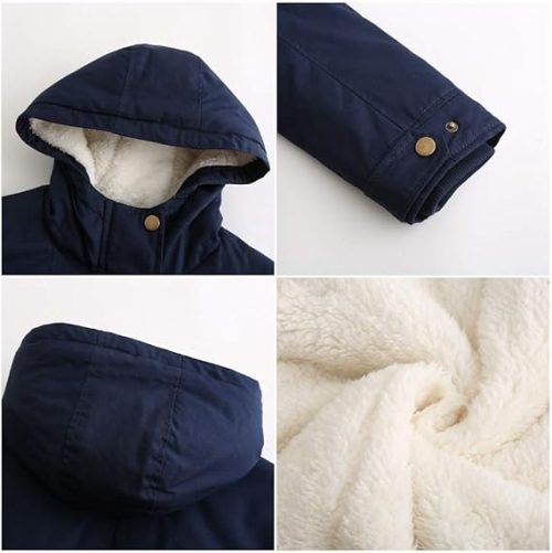 Miaikvs Women's Hooded Fleece Lined Parka Coat - Image 6