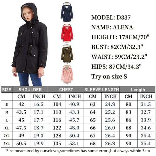 Miaikvs Women's Hooded Fleece Lined Parka Coat - Image 5