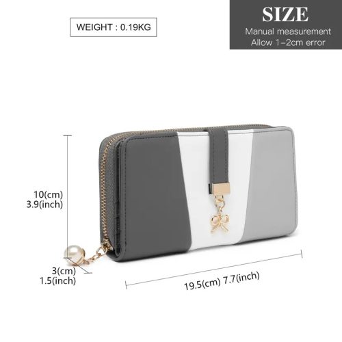 Miss Lulu Handbags for Women Tri Colour with Long Purse - Image 5