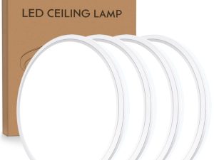 slochi [ 4 Pack] Bathroom Lights,Round Ceiling Lights,6500K,150W Equivalent