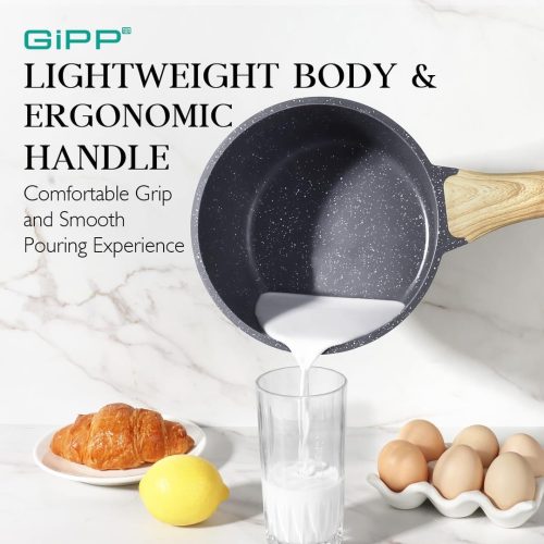GiPP Nonstick Sauce Pan with Lid - 3.6L Small Sauce Pot - Image 4