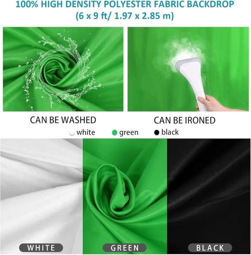 Photo Studio Lighting Kit with 2.6X3 M/8.5X10 FT Adjustable Backdrop Stand - Image 3