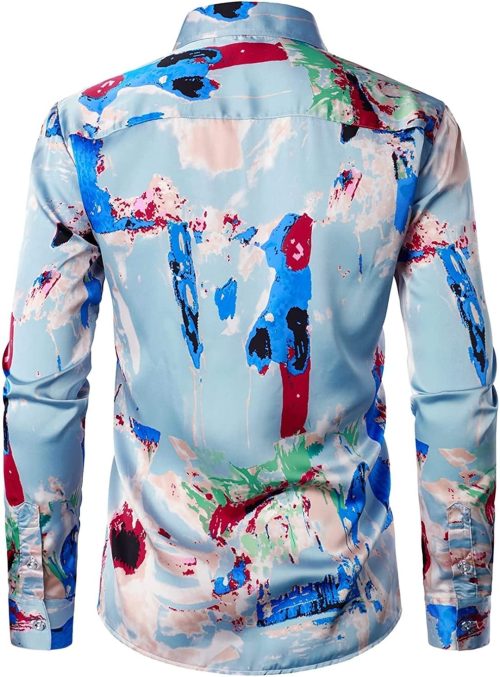 PARKLEES Men's Hipster Silk Printed Slim Fit - Image 4