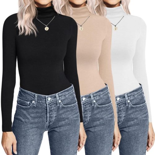 Ekouaer Black Turtleneck Women