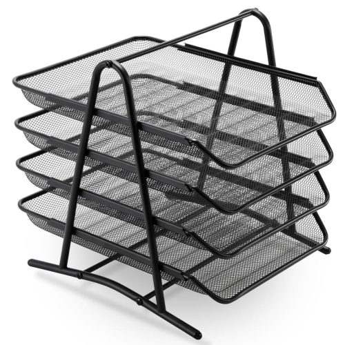 Marbrasse Desk Organiser, Letter Tray Organizer, Paper Tray Stackable - Image 4